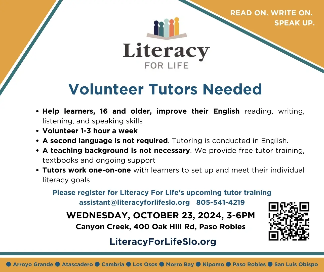 Volunteer Literacy Tutor in Atascadero