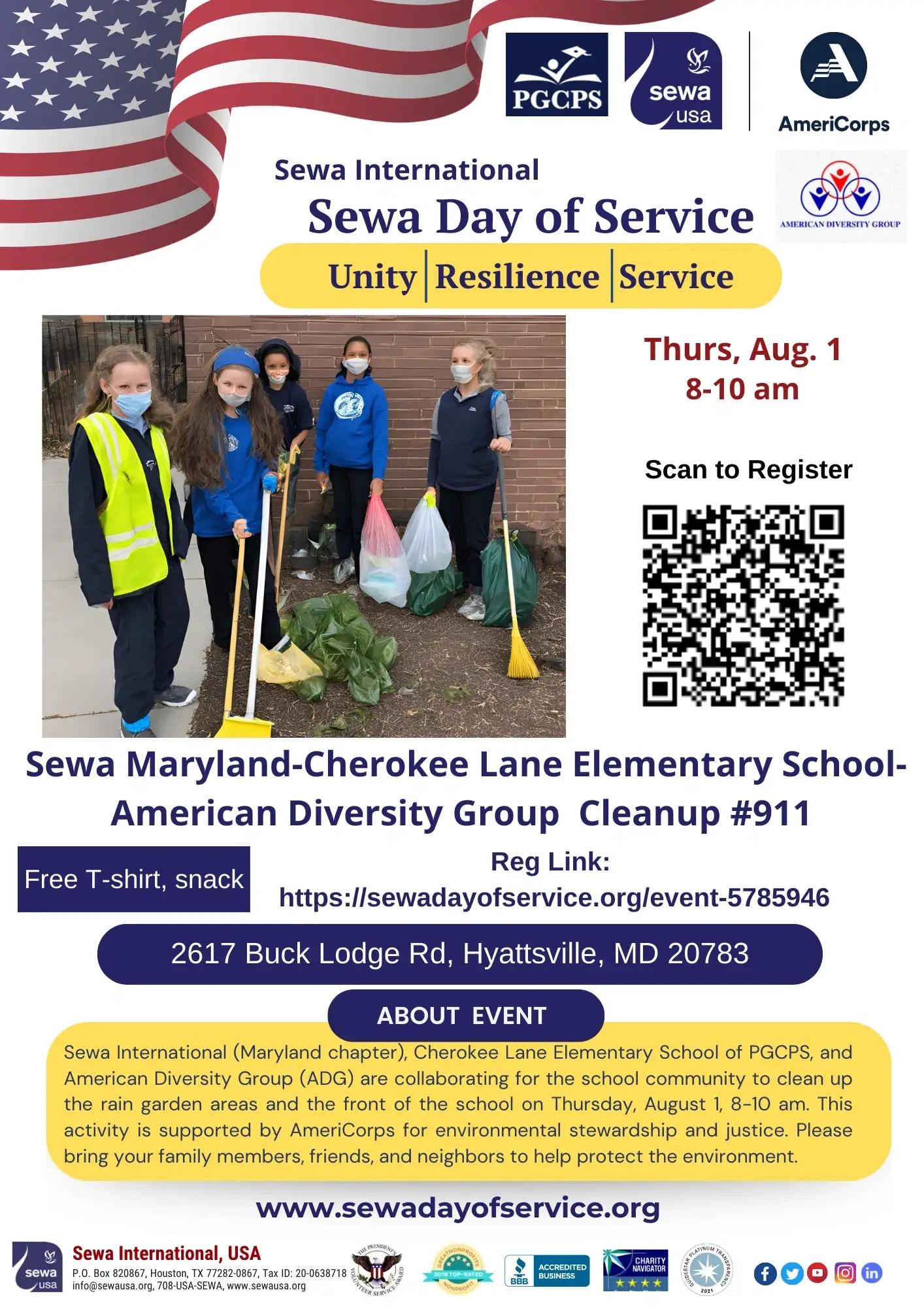 Sewa Maryland-Cherokee Lane Elementary School-ADG Community Cleanup #911