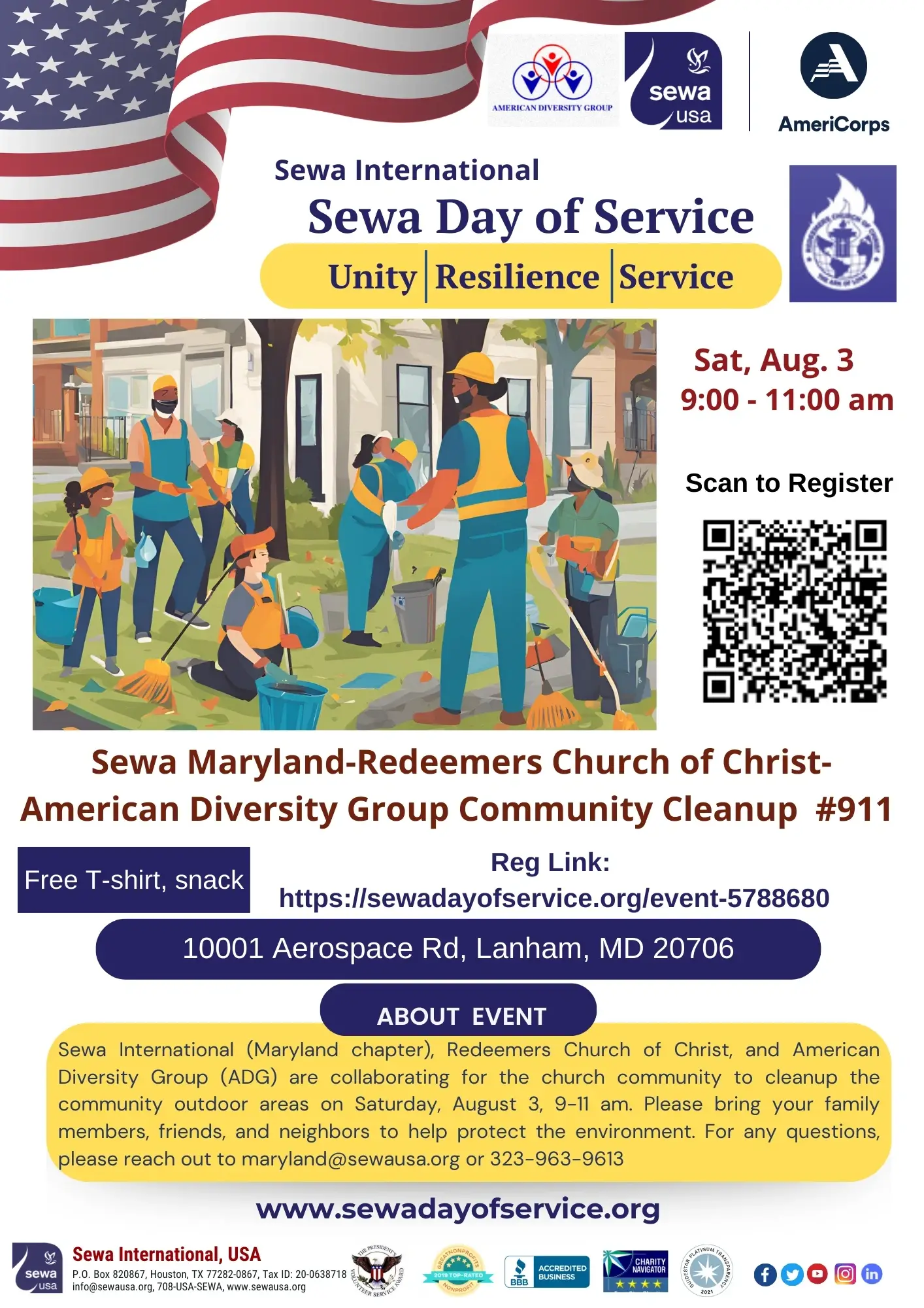 Sewa Maryland-Redeemers Church of Christ-ADG Community Cleanup #911