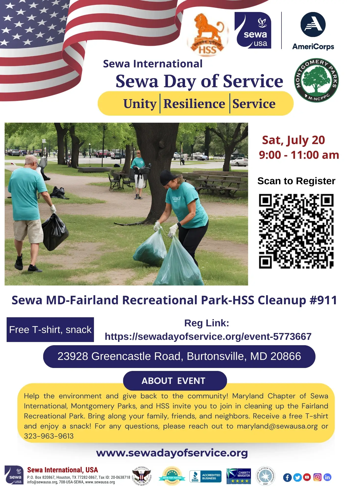 Sewa Maryland - Fairland Recreational Park - HSS Cleanup  #911