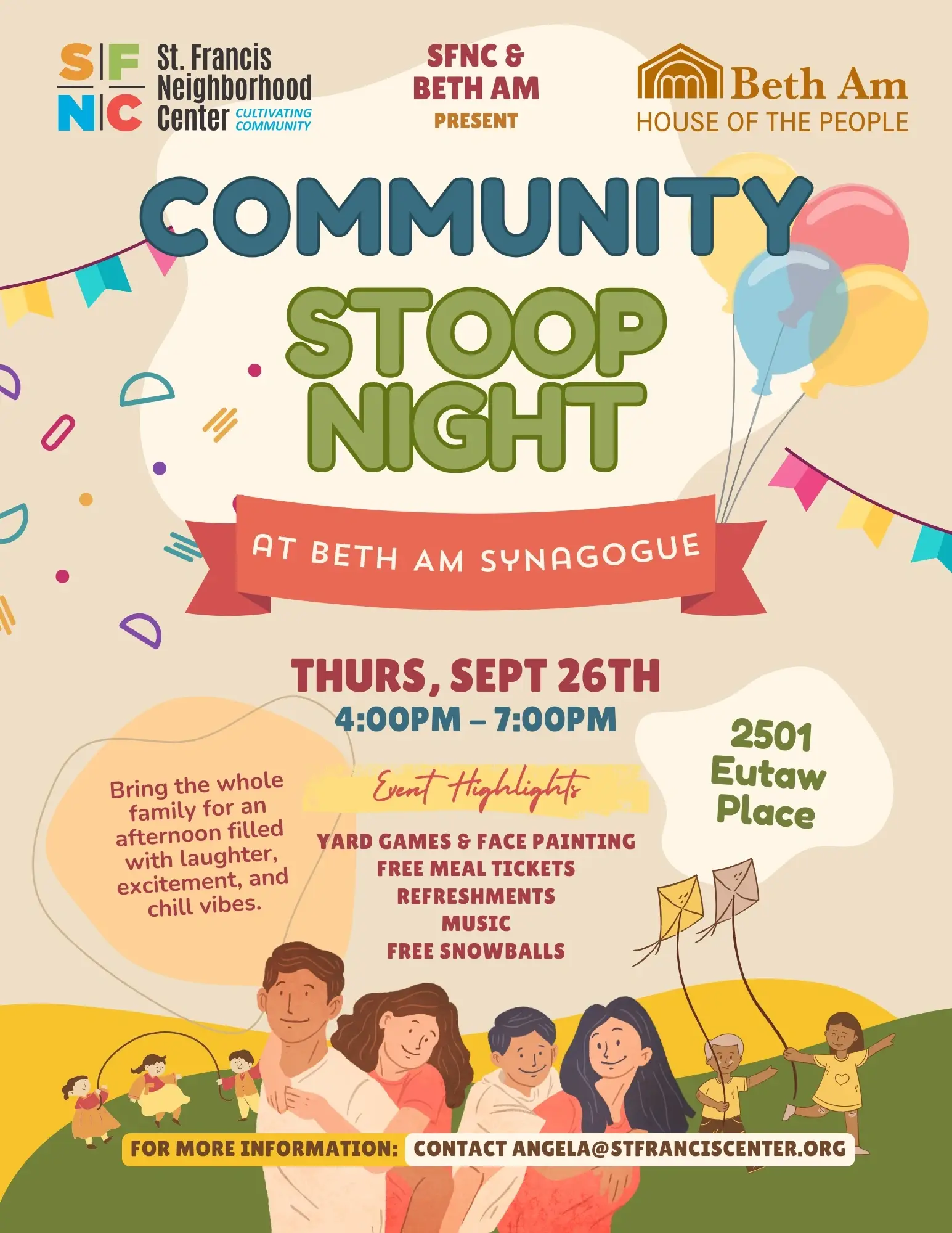 Community Stoop Night at Beth Am Synagogue!