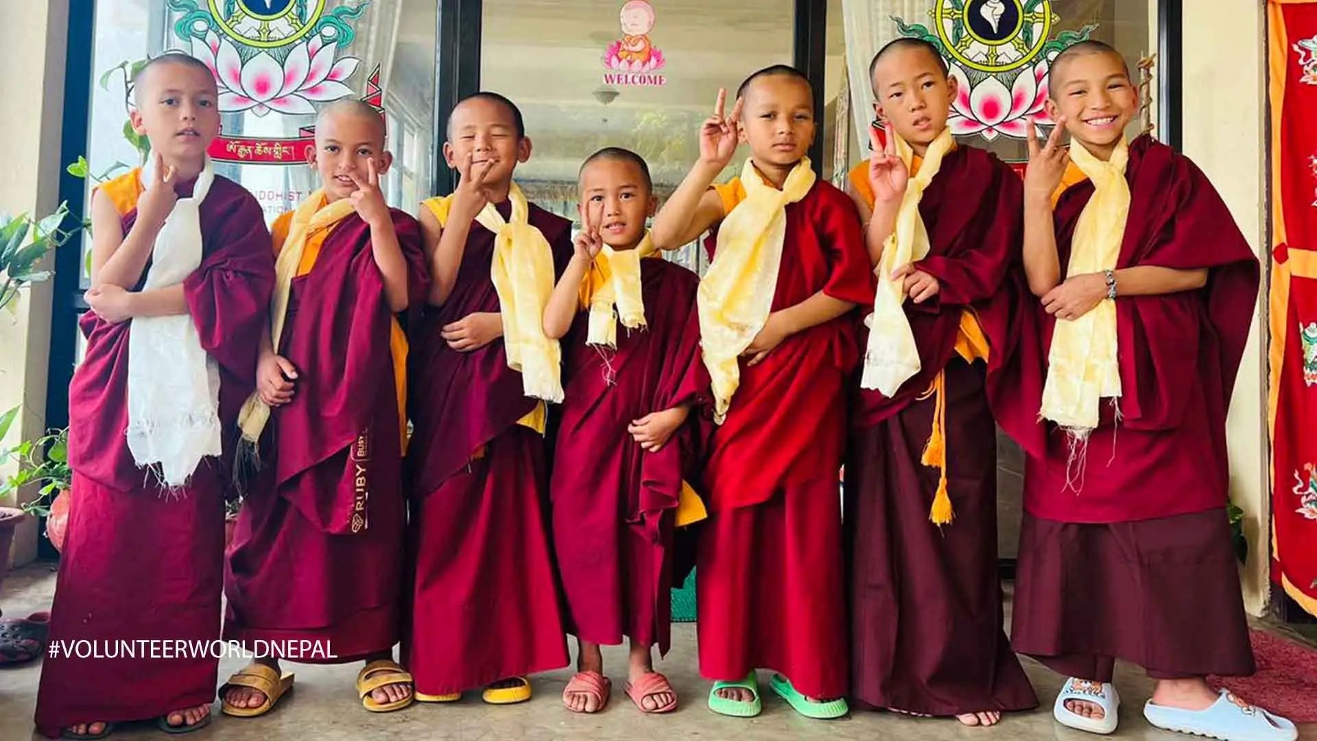 Teaching English Maths Sports to Buddhist Monks in Monastery