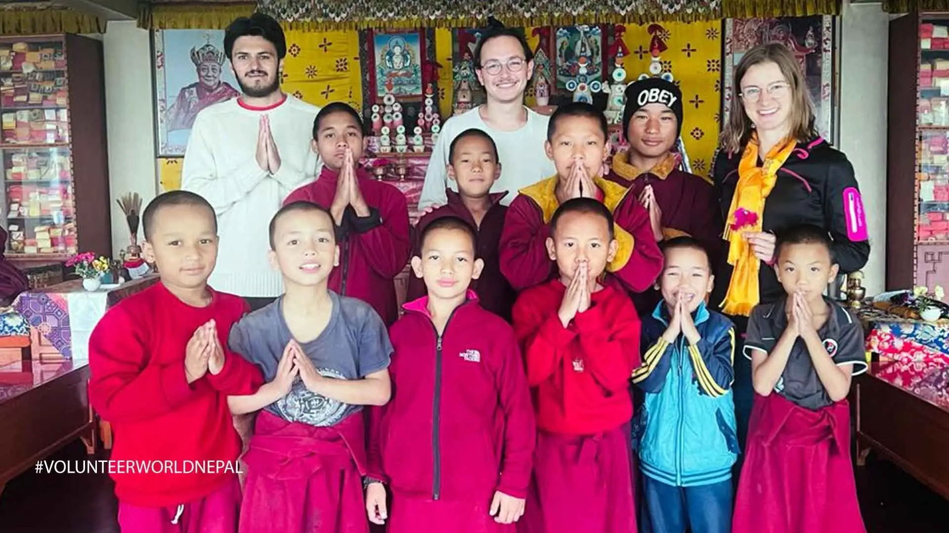 Teaching to Little Buddhist Monks in the Monasteries Volunteering Work