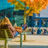 Students on a bench