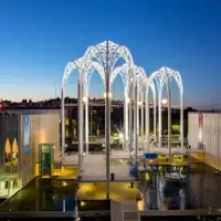 PacSci arches lit at night