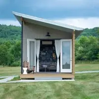 Tiny house in summer at Farm Sanctuary