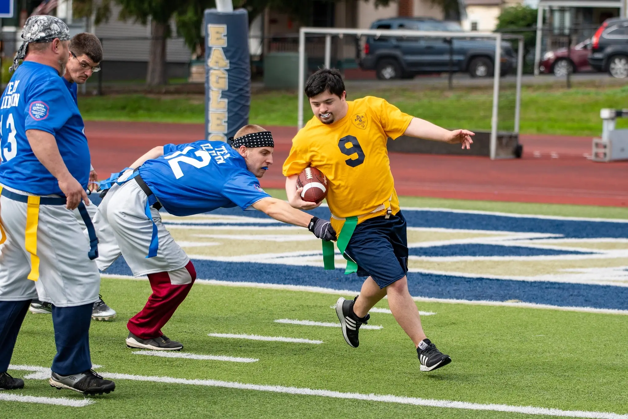 Flag football and floorball volunteers in Clinton County