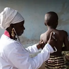 Child examination in a hospital