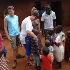 volunteers from Holland having good time with the children in the organization.