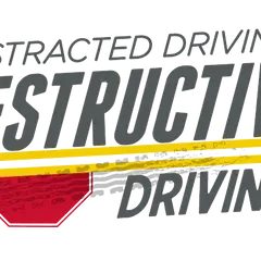 Destructive Driving Logo with slogan "Distracted Driving is Destructive Driving."