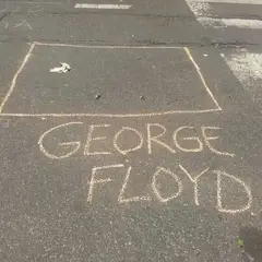 A square that says George Floyd underneath it.