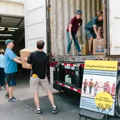 Loading a shipping container