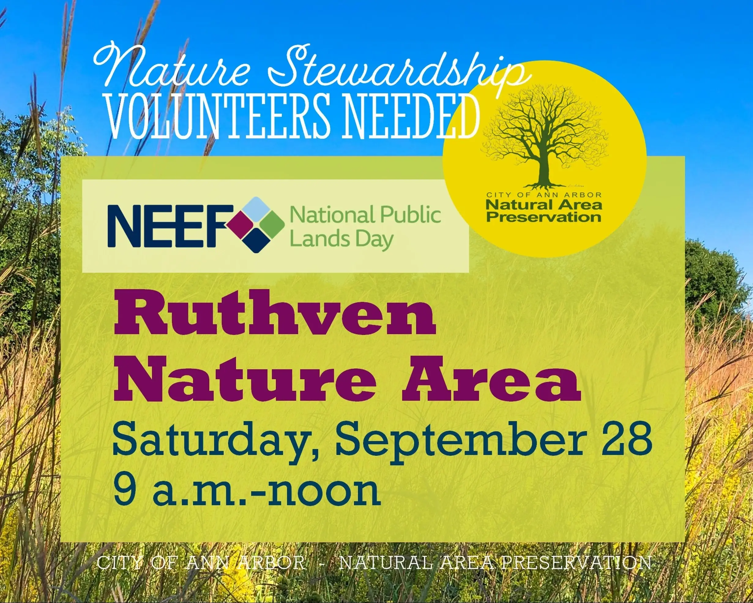 Volunteer for Nature at Ruthven Nature Area/National Public Lands Day