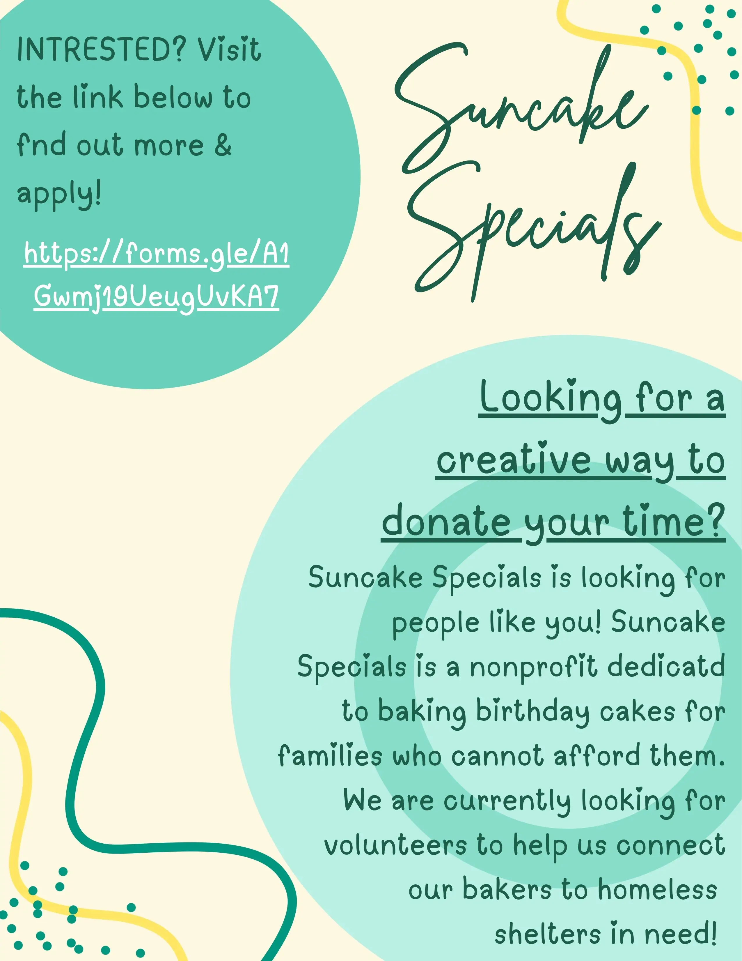 Suncake Specials Outreach Volunteer