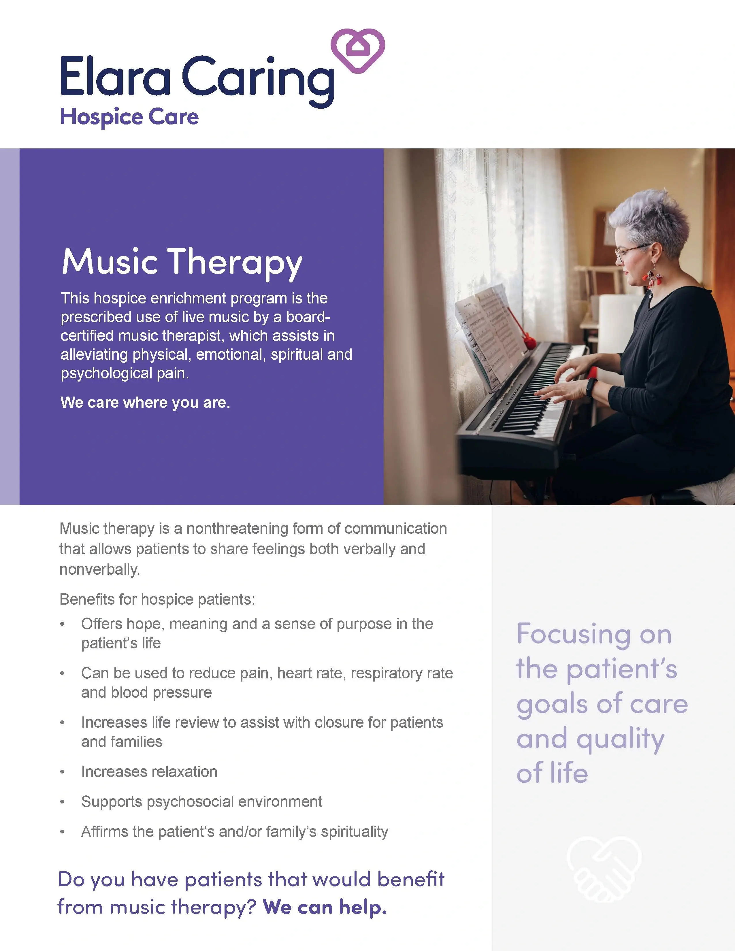 Hospice Music Therapy Volunteer - Conroe, The Woodlands, Spring, Kingwood, Tomball, Houston