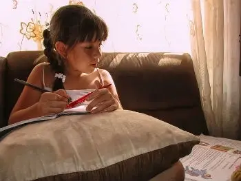 Little girl reading