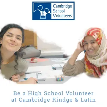 Young mentor and her high school mentee at Cambridge Rindge & Latin School