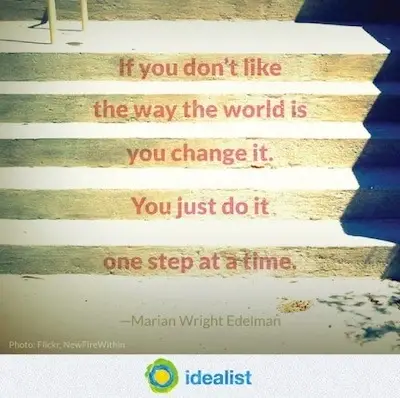 A quote with a picture of stairs.