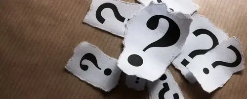 Cut-outs of Questions marks.