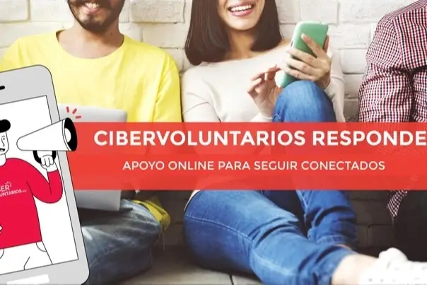 Afiche que dice Cibervoluntarios Responde