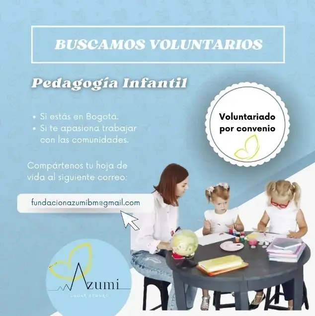 Voluntariado por convenio profesionales de Pedagogía Infantil. Bogotá. Hibrído.