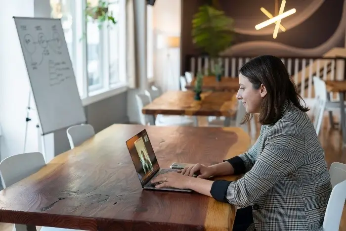 Woman using a computer