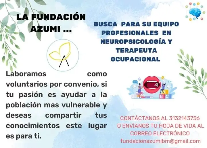 Voluntarios/as por Convenio Profesionales en Neuropsicología. Híbrido. Bogotá, Co.