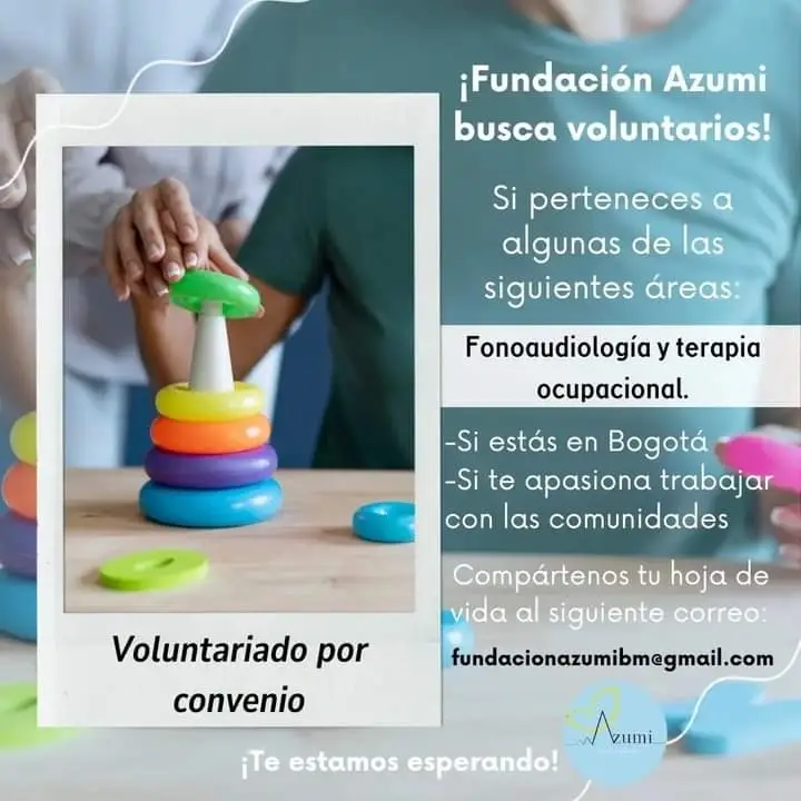 Voluntariado por Convenio para Terapeutas Ocupacionales. Híbrido. Bogotá, Col.