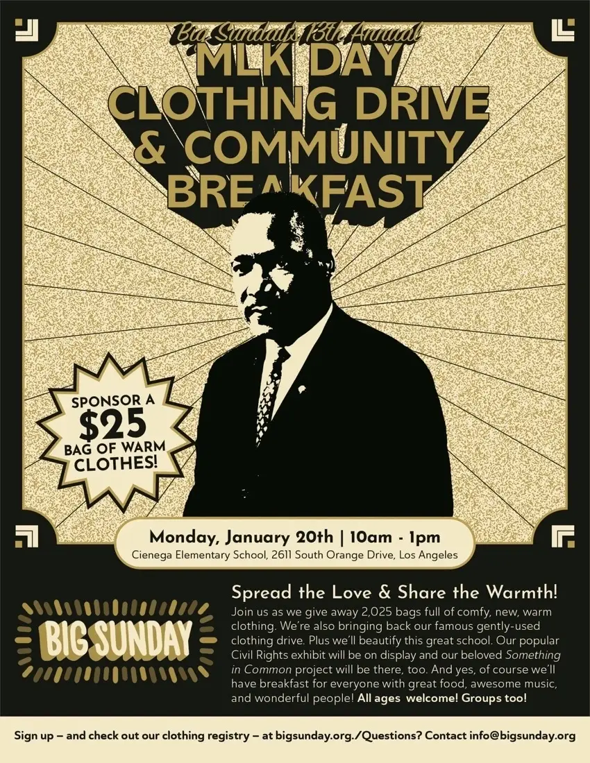 Join the 13th Annual Big Sunday Clothing Drive & Community Breakfast!