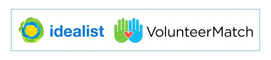 logos de Idealist y VolunteerMatch