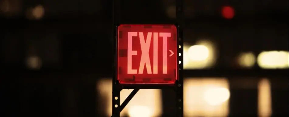 An exit sign.