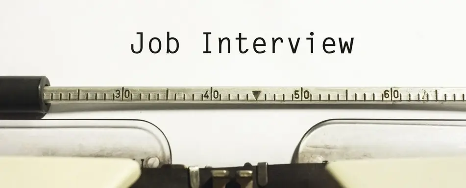 Job Interview written on a typewriter.