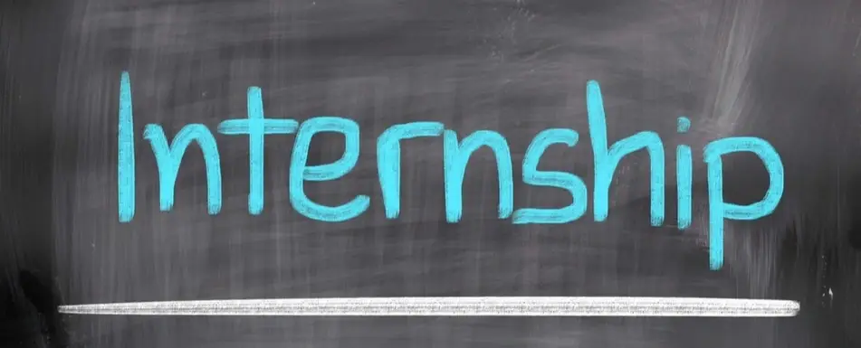 A chalkboard with 'Internship' written on it.