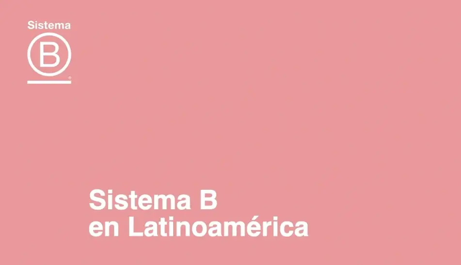 Logo de Sistema B con fondo rosa