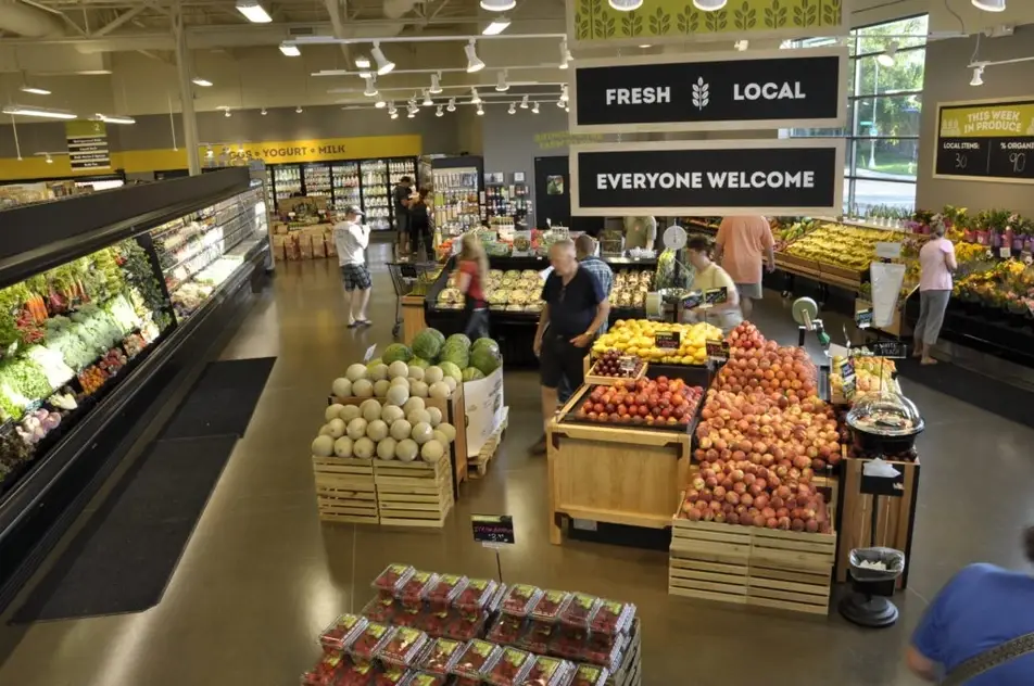 Shoppers explore the Lakewinds Food Co-Op in Chanhassen, MN.