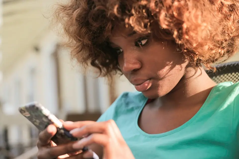 woman using mobile phone