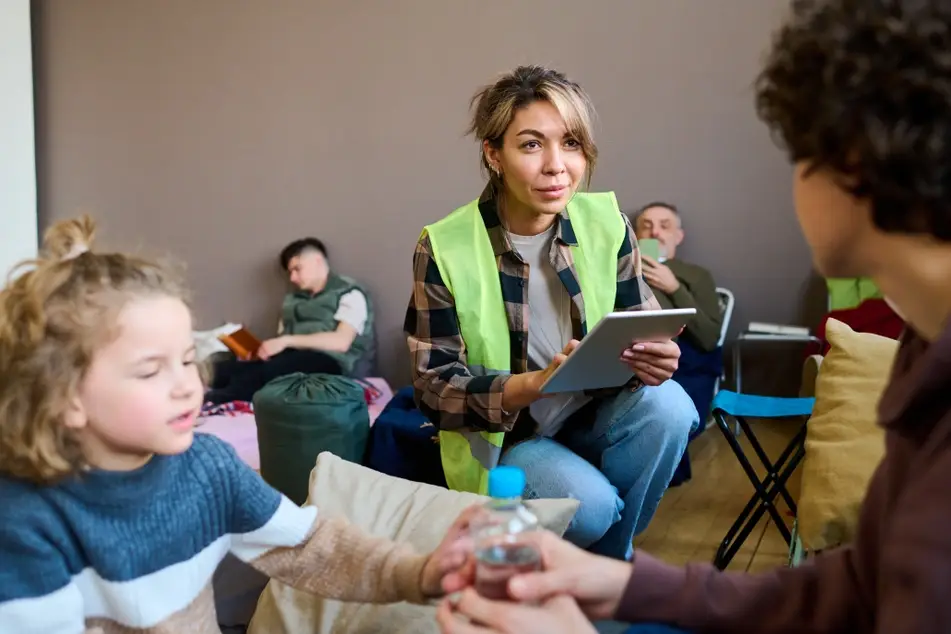 young woman conducting fellowship at organization