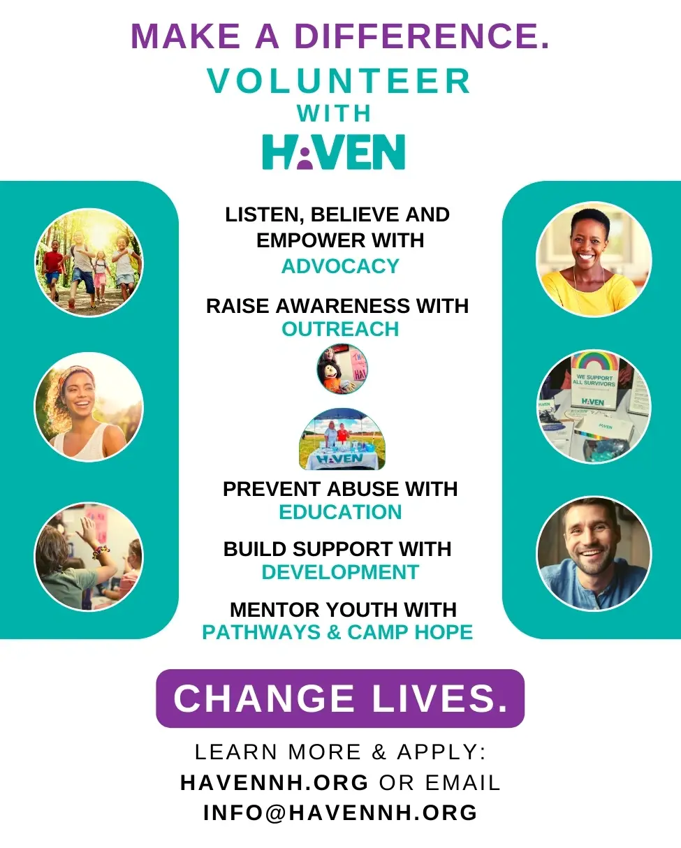 Make a difference for survivors of abuse: Join our team of HAVEN Volunteer Advocates! Training starts Sept. 2024